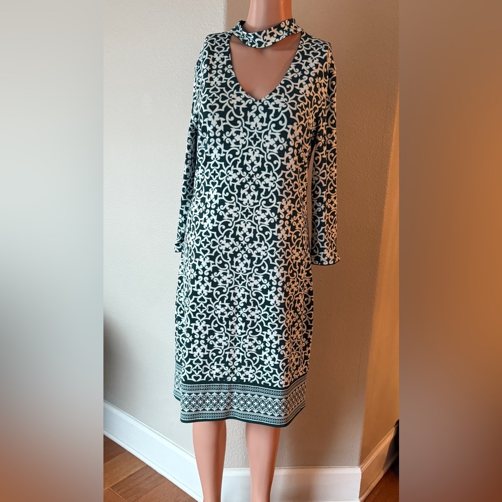 White House Black Market REVERSIBLE Sheath Dress 3/4 length sleeve